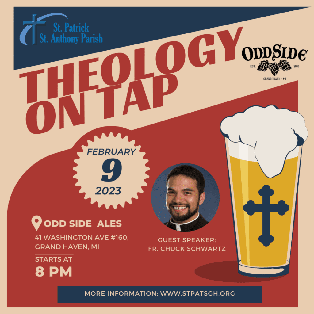 Theology on Tap, Feb 9 & March 9