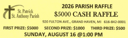 2026 Cash Raffle: First Prize $5,000